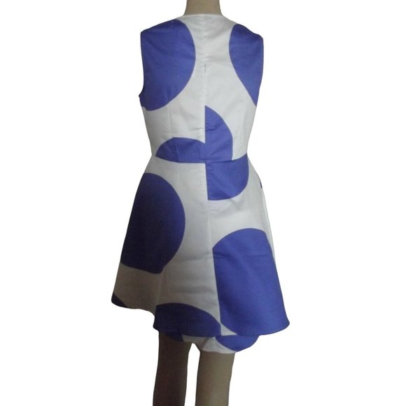 PJK Jr. Size Small White Purple-Blue Geo Dot Print Sleeveless Sheath Dress - Picture 8 of 12